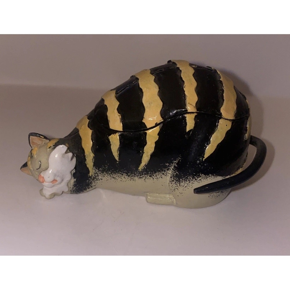 Vintage Harmony Kingdom Mimas Cat Trinket Box Meow At The Moon